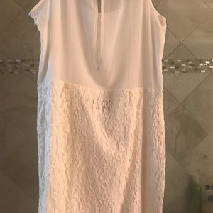 Cream lace tank top dress